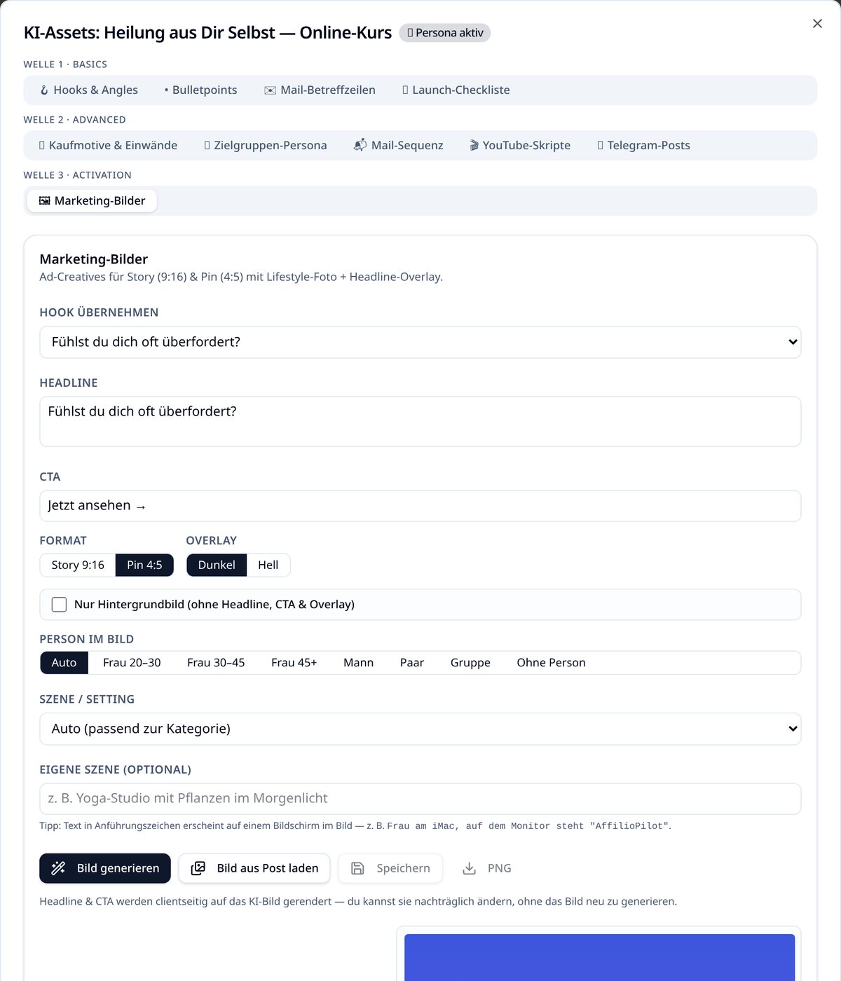 Ad-Creative mit Headline- und CTA-Overlay