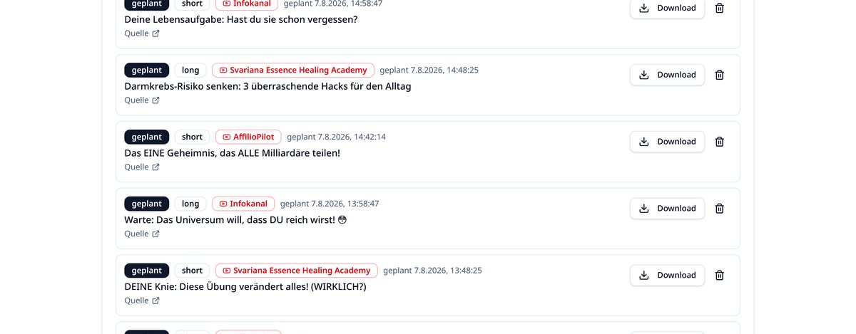 Themen- und Videoliste in Auto-Trends 2